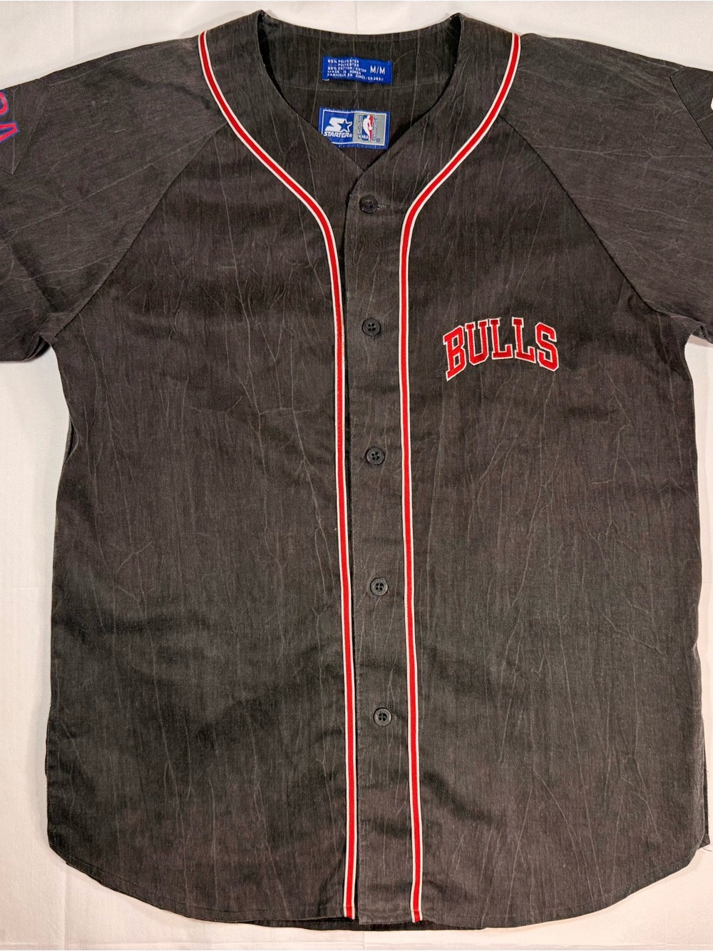 STARTER Acid Wash Chicago Bulls Button-Up Jersey